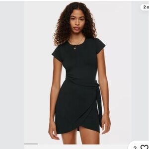 Aritzia Wilfred Black Wrap Mini Dress